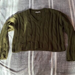 Madewell Forest Green V-Neck Sweater